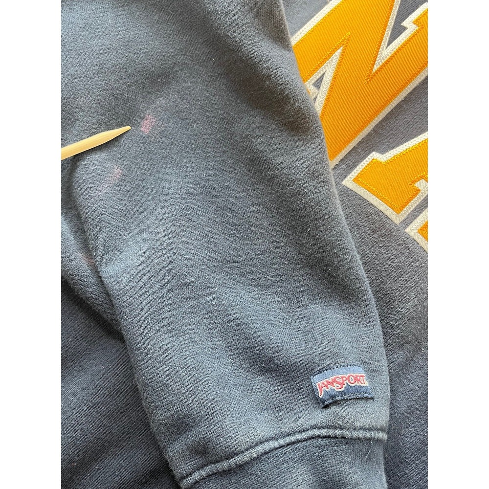 Jansport Navy In Gold Letters Blue Crewneck Sweatshirt Mens Size Small Fleece‎ - Picture 6 of 10